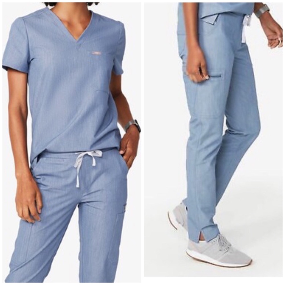 Figs limited edition denim scrubs XXS Heather blue